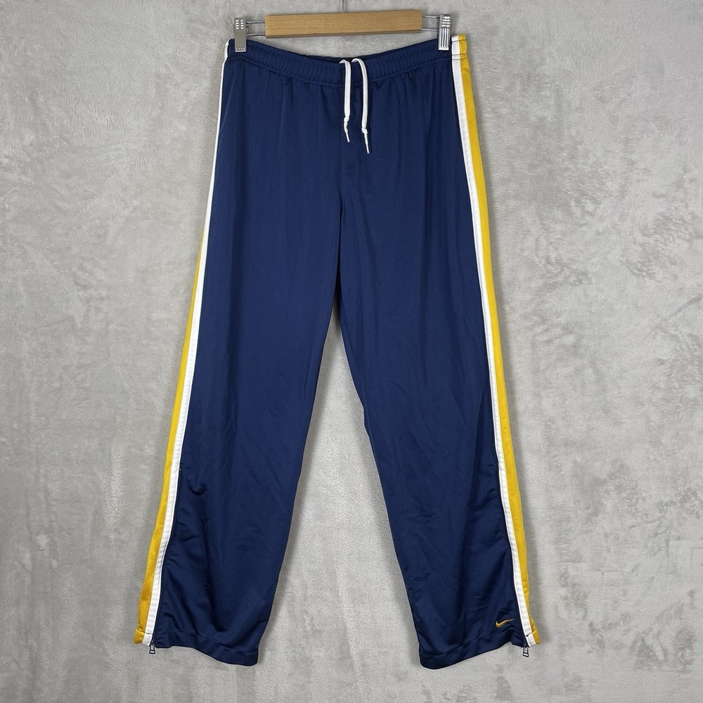 Vtg Y2K Nike Dazzle Track Pants Womens Large Dance Logo Zip Basketball Drawstrin